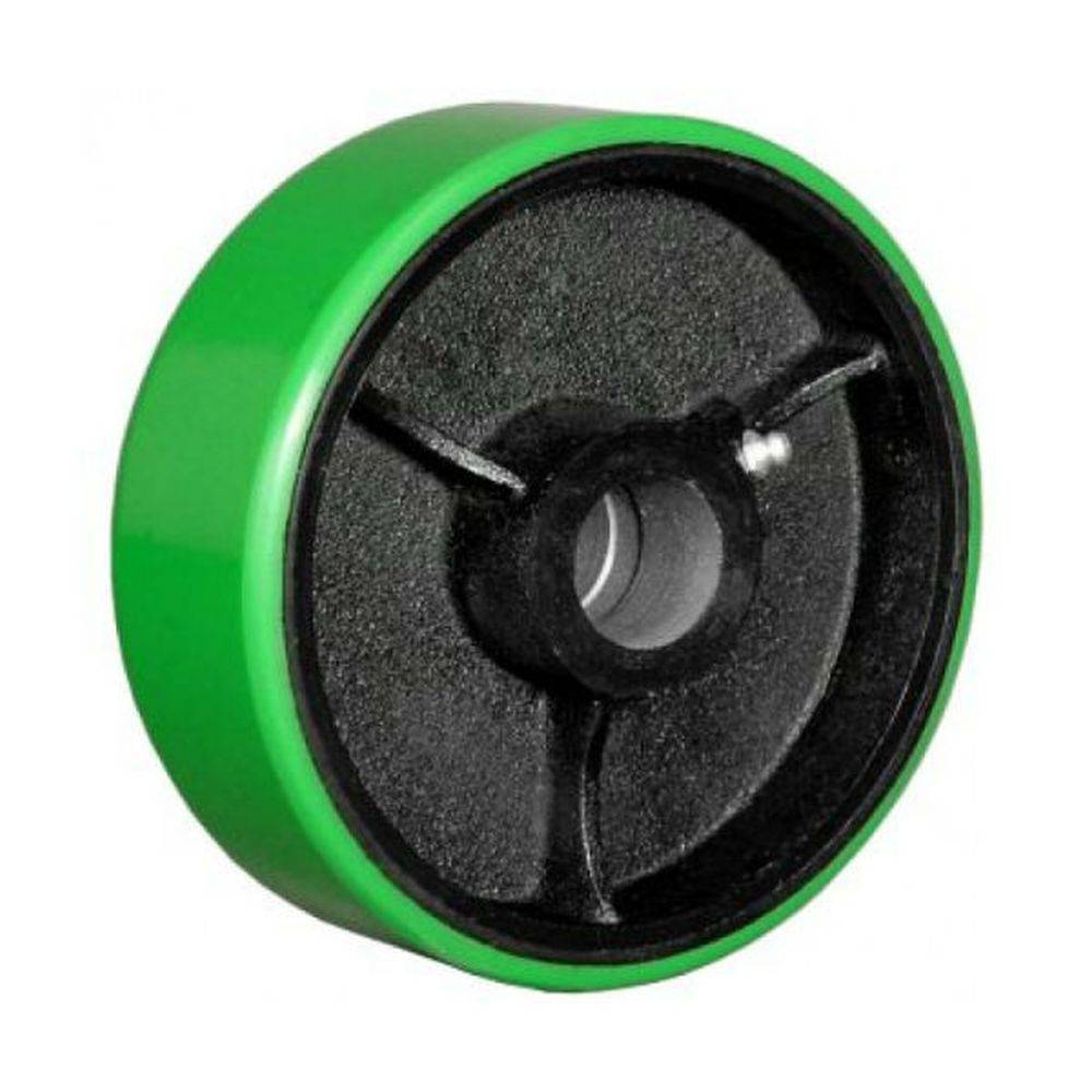 6 x 2 Polyon Cast Wheel Green/Black - Heavy Duty 1200 lbs Capacity Caster Wheels for Industrial Equipment, Warehouse Carts, and Workbenches