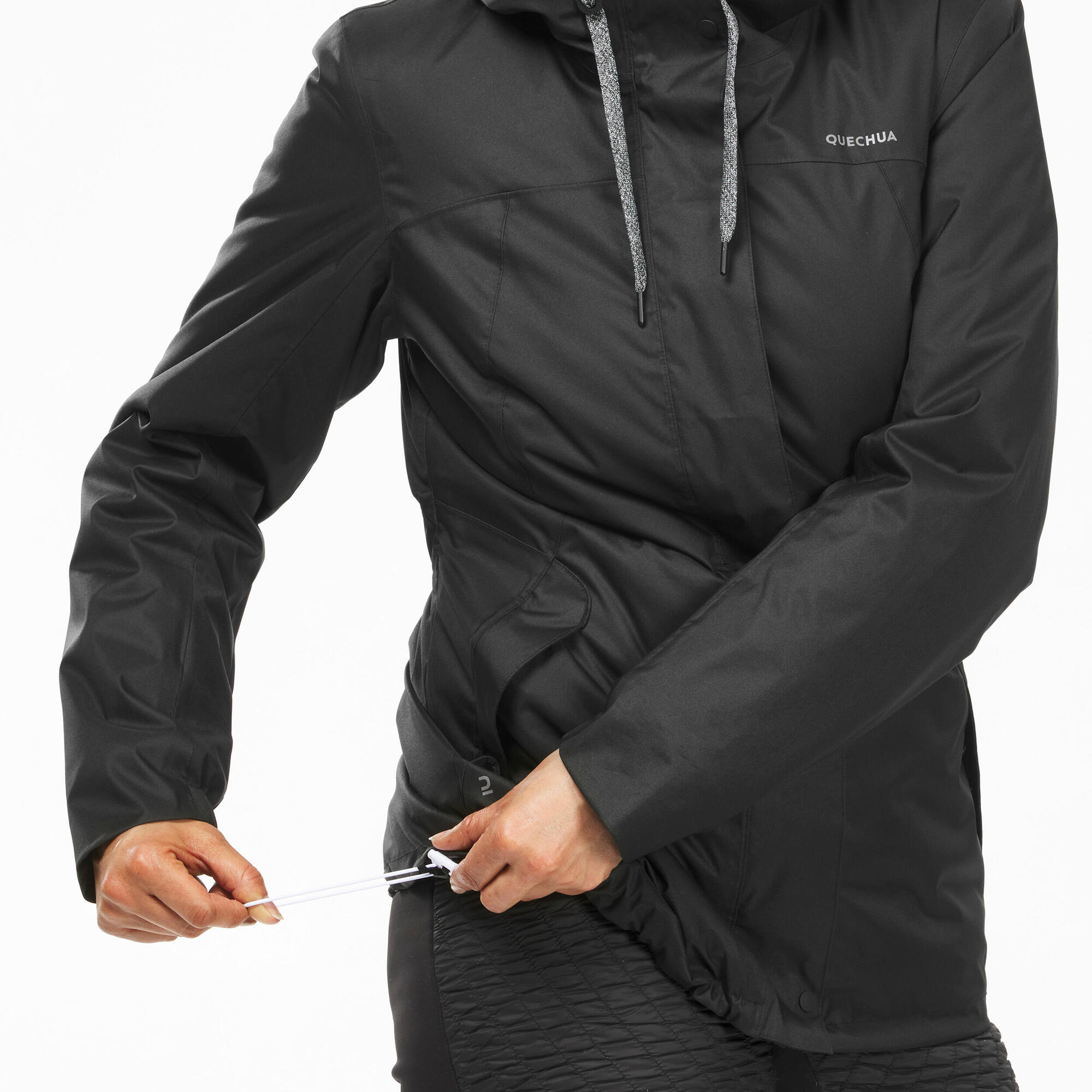 Quechua Women's Waterproof Winter Hiking Jacket - SH500 Warm Down Coat for Cold Weather Up to 14°F - Perfect for Outdoor Adventures, Snow Sports & Winter Travel