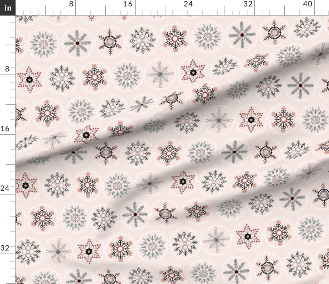 Scandinavian Snowflakes Printed Petal Signature Cotton Fabric by The Yard - Premium Spoonflower Fabric for Sewing, Quilting, Apparel & Home Decor - Perfect for Holiday Crafts, Table Runners and Winter-Themed DIY Projects