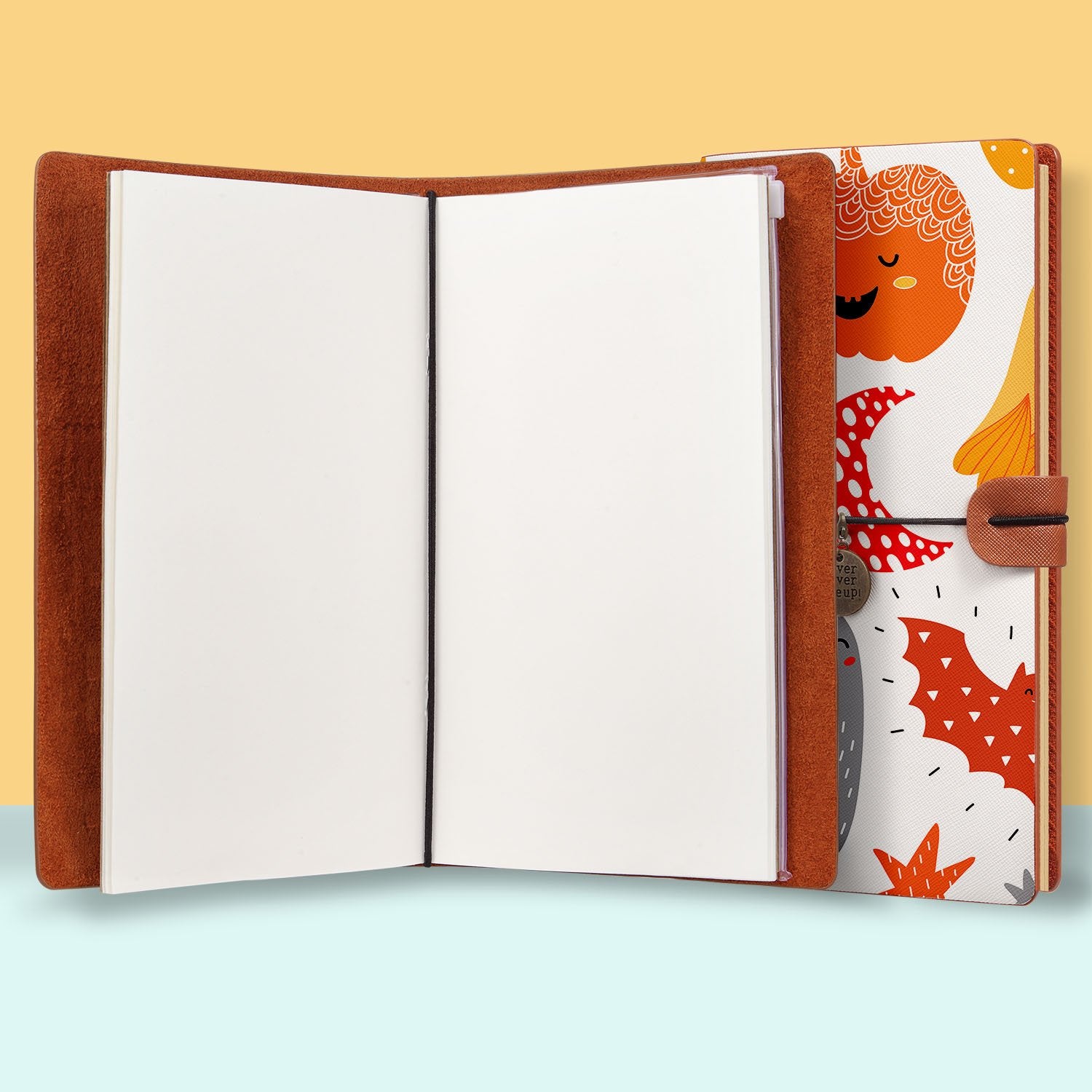 Premium Leather Traveler's Notebook - Halloween Edition | Refillable Journal for Writing, Sketching & Planning | Perfect Gift for Halloween, Journaling Enthusiasts & Travel Lovers