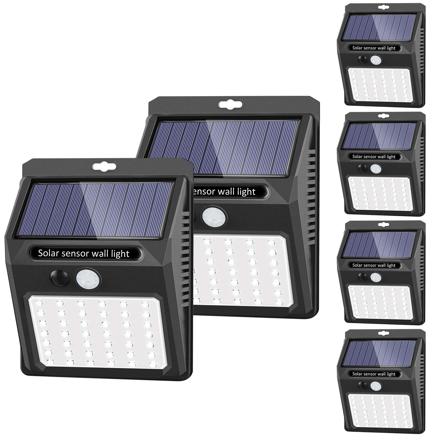 6-Pack Solar Security Lights Outdoor with 3 Modes & Motion Sensor - Waterproof Solar Powered Lights for Garden, Fence, Patio, Garage - Ideal for Home Security and Nighttime Illumination