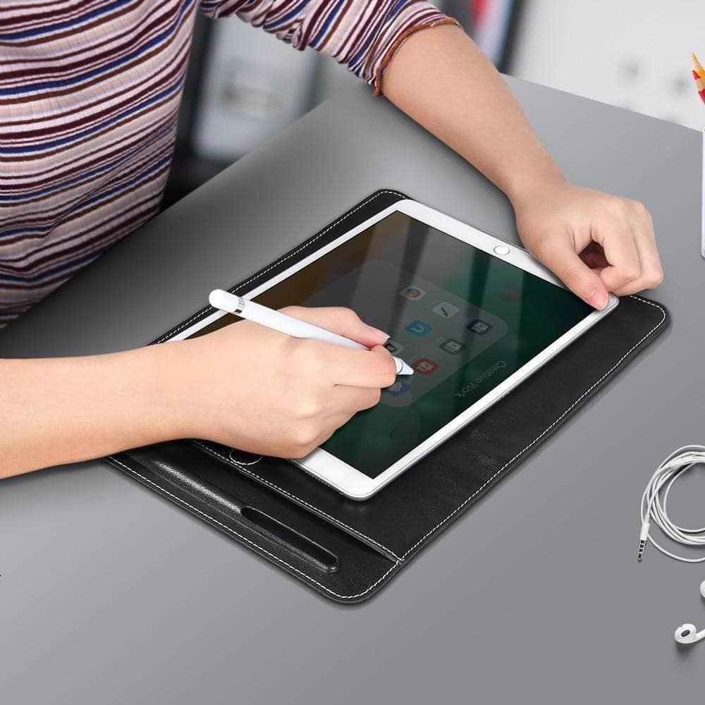 Apple iPad Air 4 (10.9-inch 2020 Model) Genuine PU Leather Protective Sleeve Case with Hand Strap - Perfect for Work, Travel & School