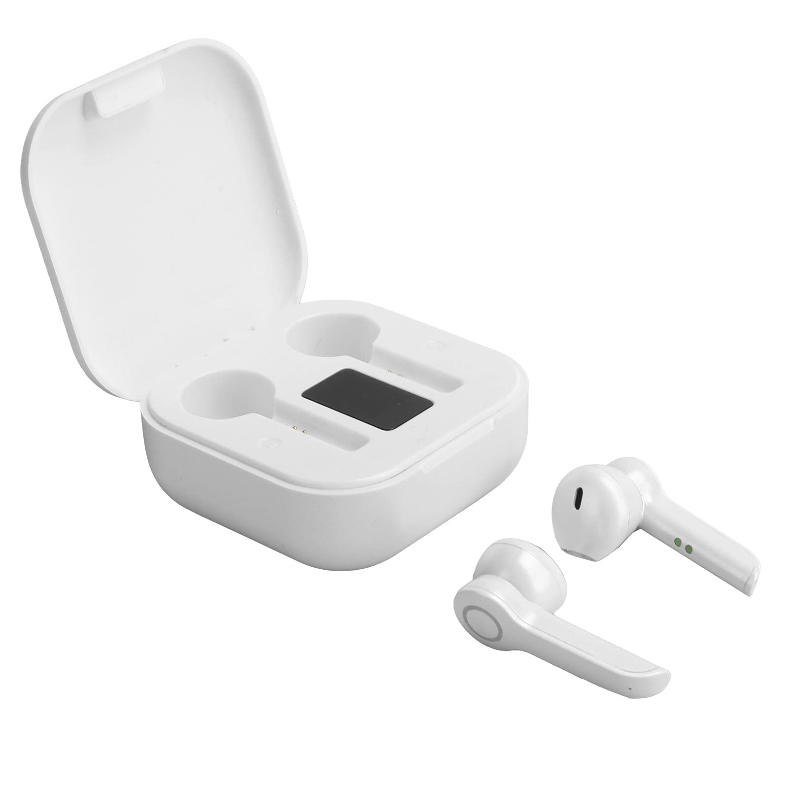 L10 True Wireless Earbuds Bluetooth 5.0 with Touch Control, TWS Stereo Headphones, LED Power Display Charging Case, Noise Cancelling, IPX5 Waterproof - Perfect for Gym, Running & Travel (White)