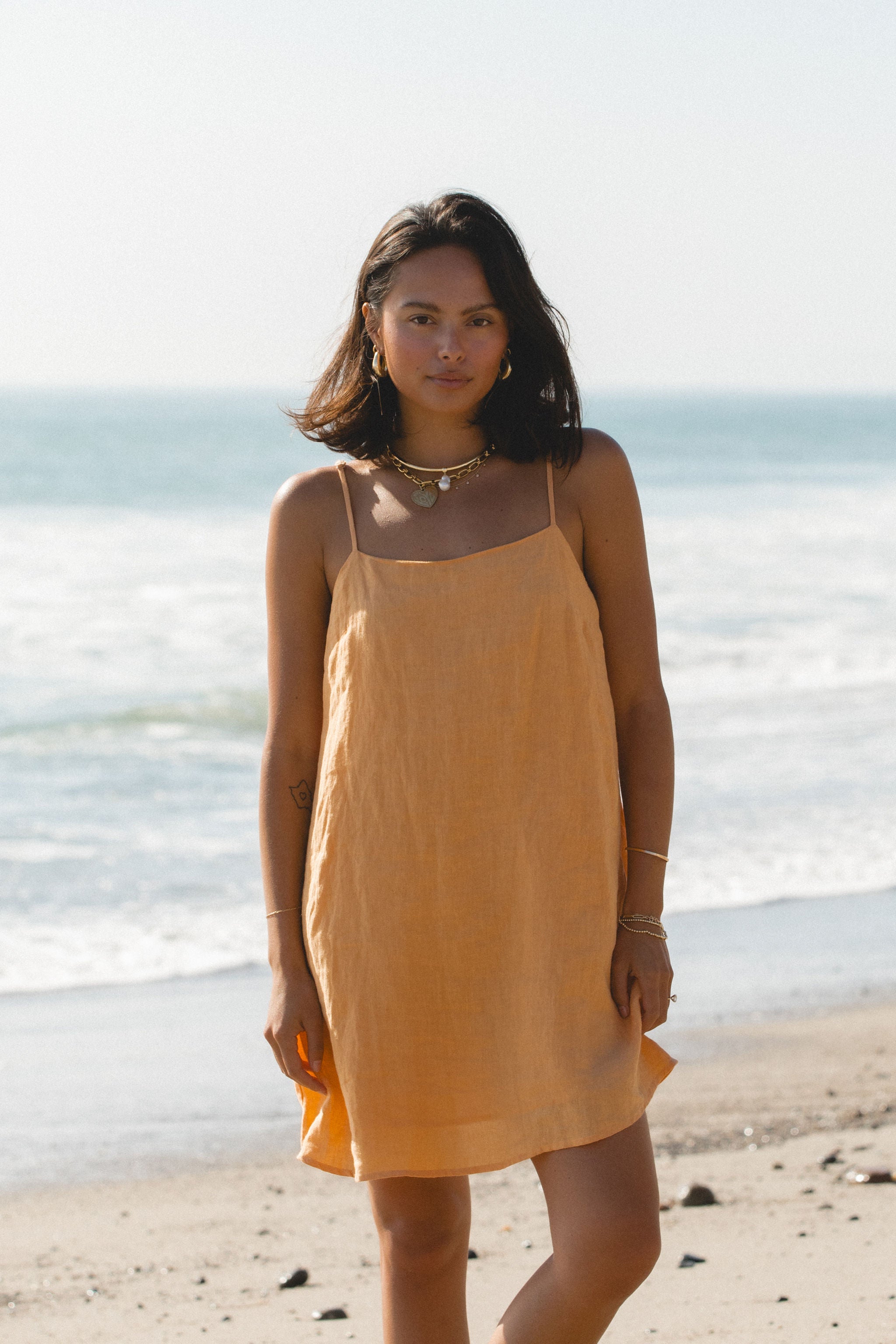 Sicily Linen Mini Dress for Women - Breathable Summer Sundress with Pockets | Perfect for Beach Vacation, Date Night & Casual Outings