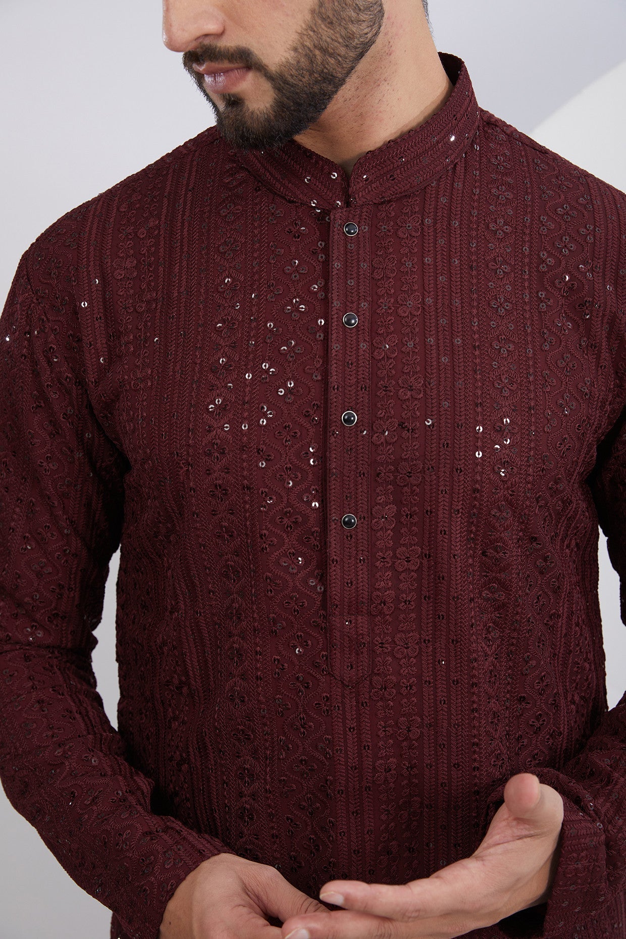 Elegant Maroon Embroidered Kurta for Women | Traditional Indian Tunic Top | Perfect for Festivals, Weddings & Cultural Events