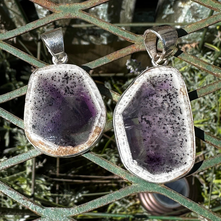 925 Sterling Silver Large Fluorite Pendant Necklace - Natural Purple Gemstone Jewelry for Women, Perfect for Everyday Wear & Special Occasions