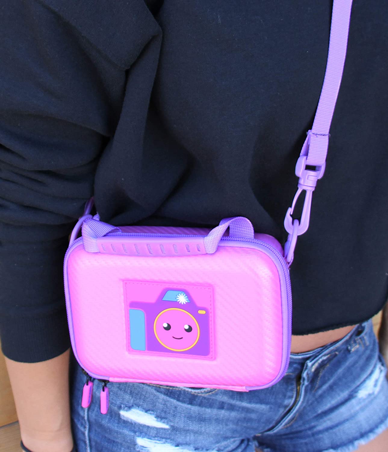 CASEMATIX Pink Camera Case for VTech Kidizoom Creator Cam - Durable Protective Storage for Kids Video Camera & Accessories - Perfect for Travel, School & Outdoor Adventures