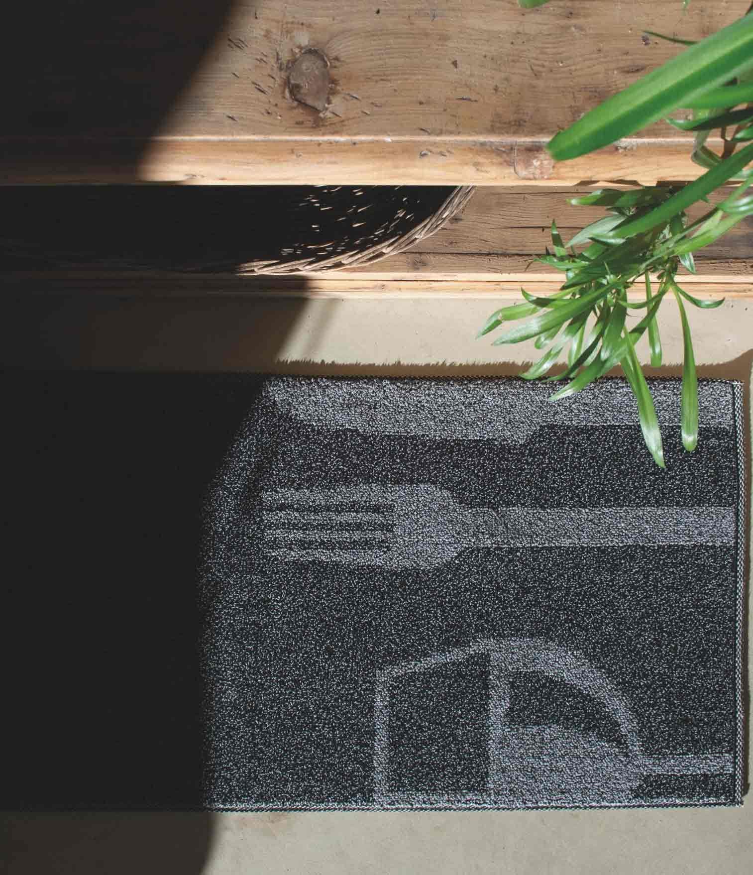 Non-Slip Cotton Kitchen Rug - Absorbent, Washable, Anti-Fatigue Mat for Cooking & Dishwashing - Gray, 55x240 cm - Perfect for Kitchens, Laundry Rooms & Entryways