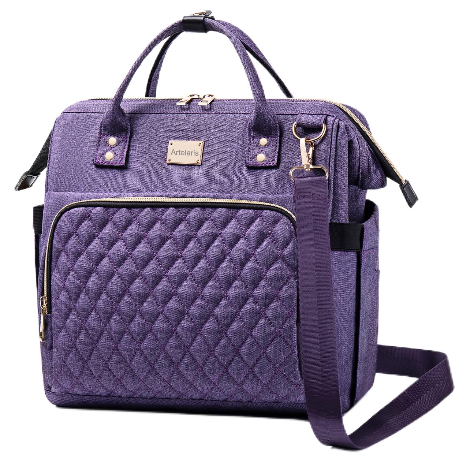 Artelaris Insulated Lunch Bag for Women - Large Leakproof Cooler Tote for Work, Office & School - Reusable Lunch Box & Purse in Purple - Perfect for Meal Prep, Picnics & Daily Commute