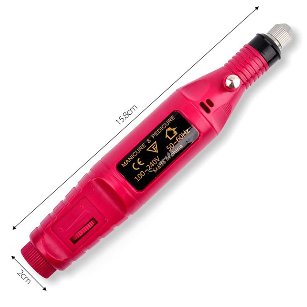 Arkaan Professional Electric Nail Drill Machine Kit - Rechargeable Nail File E-File for Acrylic Nails, Gel Polish & Manicures (Red) | Perfect for Salon, Home Use & Nail Art Enthusiasts