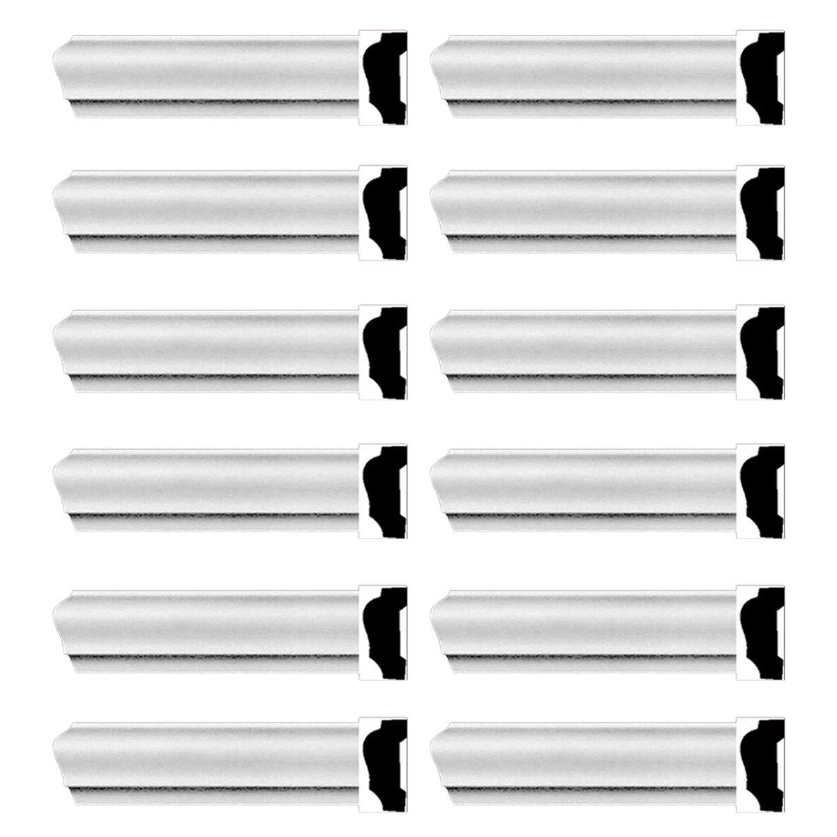White Urethane Cornice Molding - Alison Simple Design (12 Pieces, 1128