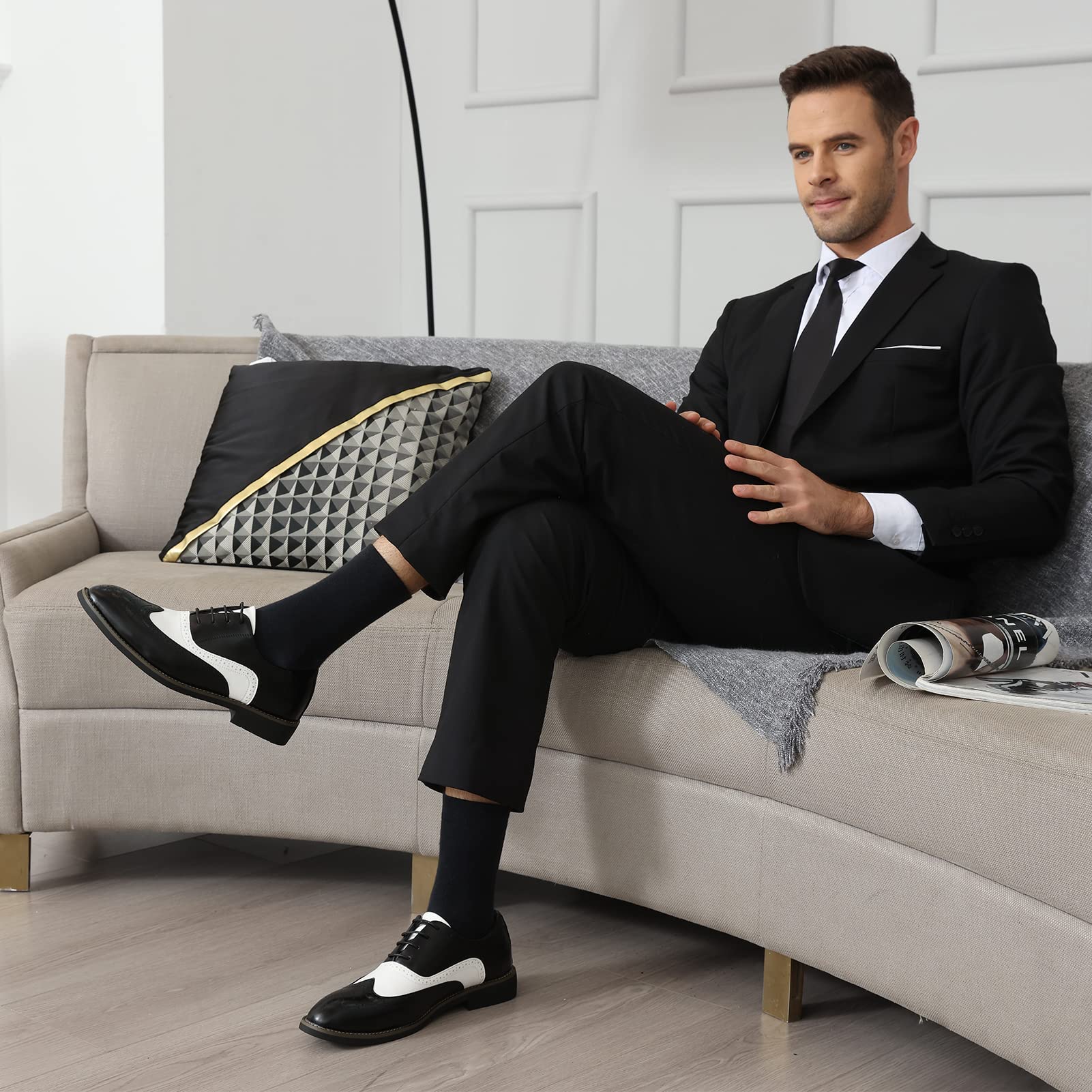 Men's Classic Oxford Brogue Dress Shoes - Lace-Up Formal Business & Wedding Shoes for Men | Perfect for Office, Ceremonies & Special Occasions
