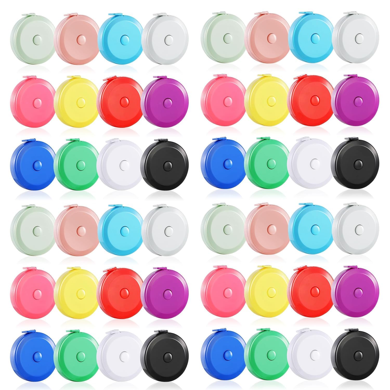 24-120 Pack 12 Colors Retractable Measuring Tape 60-Inch/150cm Double-Scale Soft Sewing Tailor Tape - Perfect for Body Measurements, Fabric Crafts, Knitting Projects & DIY Fashion Design
