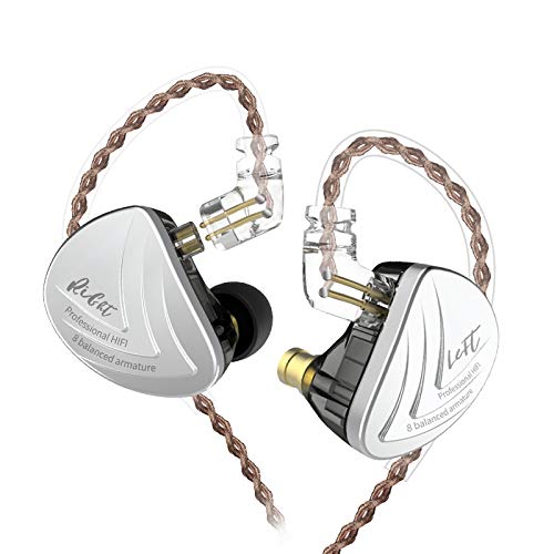 KZ AS16 16 Balanced Armature Driver HiFi In-Ear Earphones - Noise Isolating, Deep Bass, Sports Earbuds (No Mic, Black) for Audiophiles, Gym Workouts & Travel