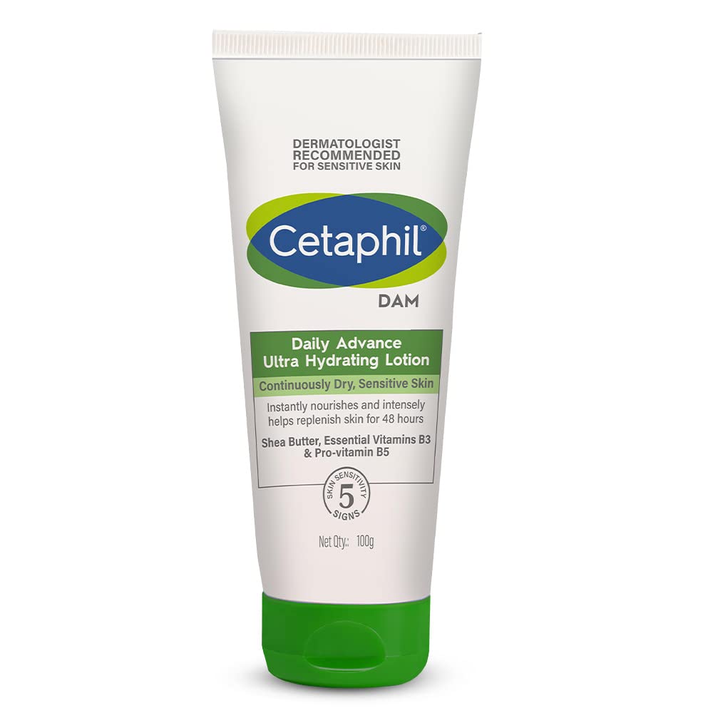 Cetaphil Daily Advance Ultra Hydrating Lotion for Dry & Sensitive Skin - Long Lasting Face & Body Moisturizer - 3.5 oz (100g) - Ideal for Daily Skincare Routine & Winter Hydration