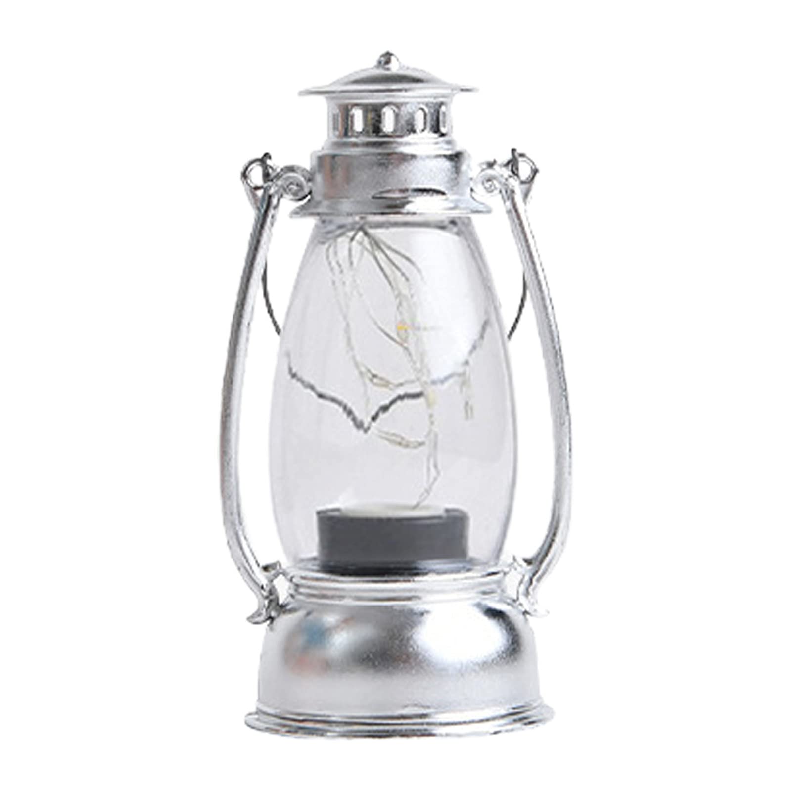 Flameless LED Candles - Vintage Christmas Table Centerpiece, Fake Candles with Electroplating Silver Finish for Wedding, Halloween, New Year & Holiday Decor - Perfect for Home, Party, and Festive Atmosphere