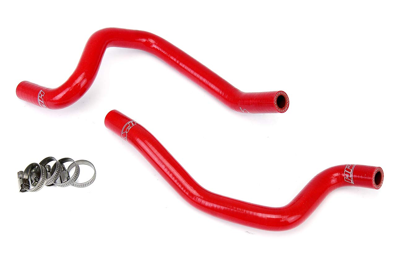 HPS Red 3-Ply Reinforced Silicone Heater Coolant Hose Kit 57-1802-RED - High Performance Cooling System Upgrade for Cars, Trucks & Racing Vehicles