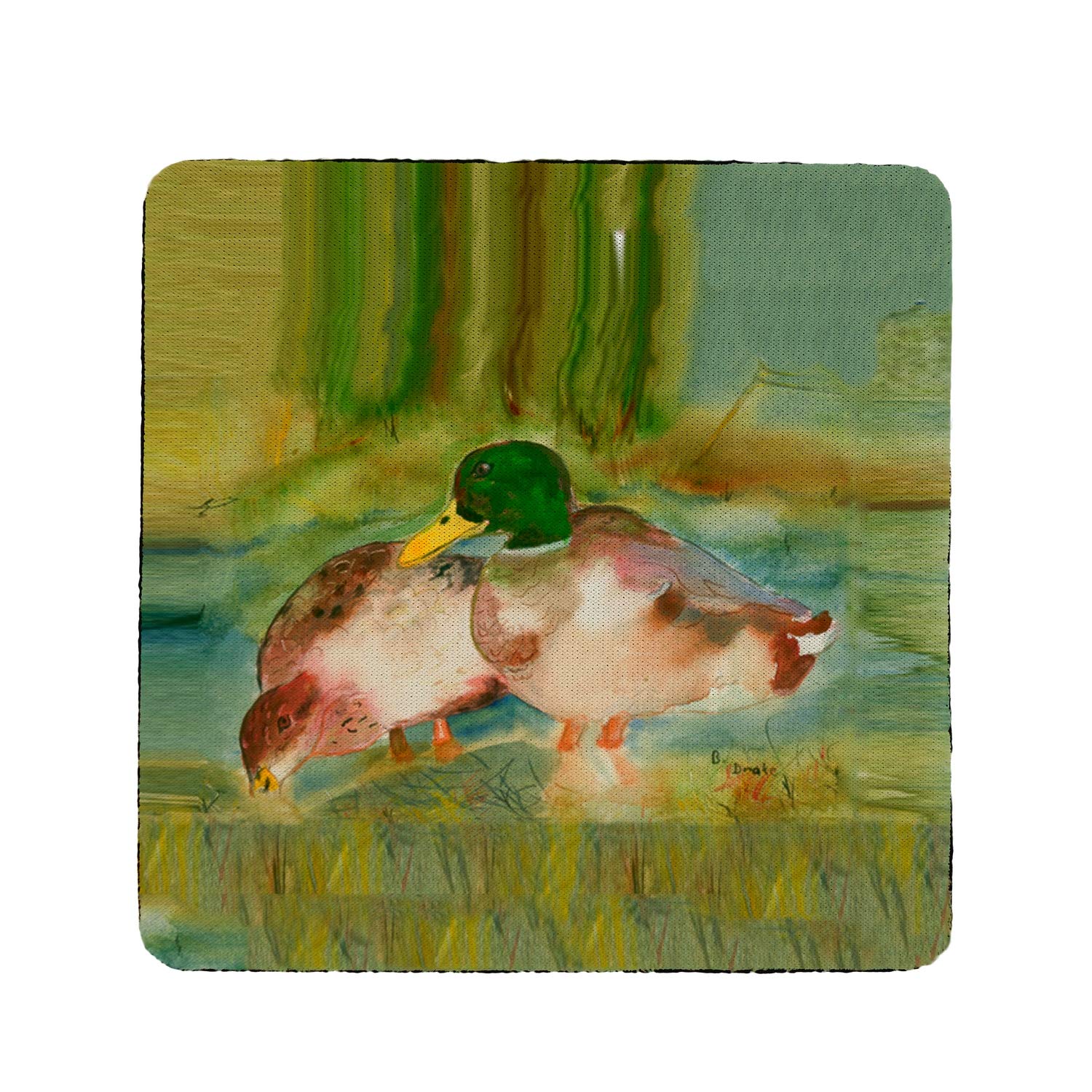 Betsy Drake Mallards Coaster Set of 4 - Absorbent Drink Coasters for Coffee, Wine & Beer - Perfect for Home, Office & Outdoor Use