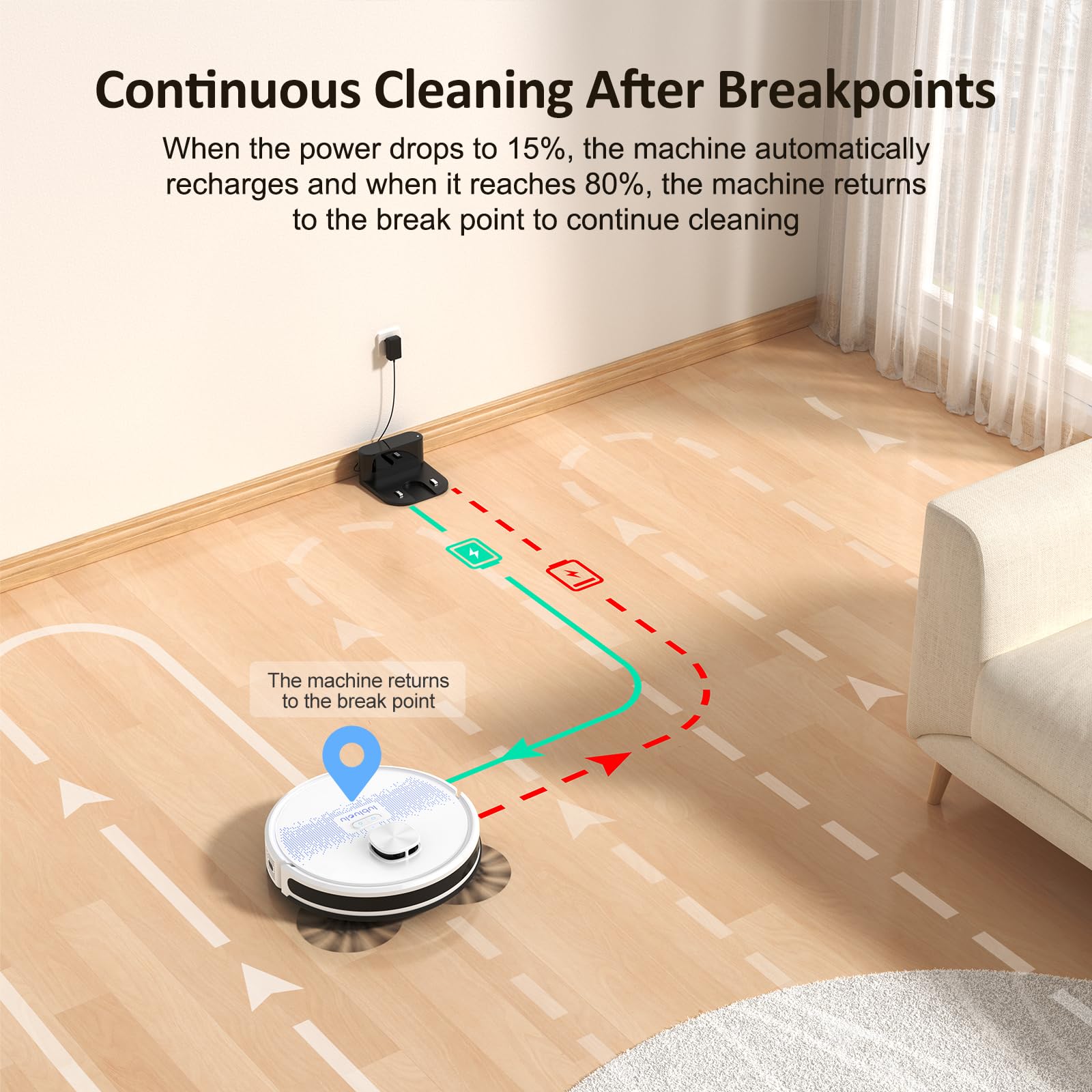 Lubluelu 2-in-1 Robot Vacuum and Mop Combo with 4000Pa Suction, LiDAR Navigation, Smart Mapping, No-Go Zones - WiFi/App/Alexa Compatible for Pet Hair, Carpets & Hard Floors - Perfect for Home Cleaning (Snow White)