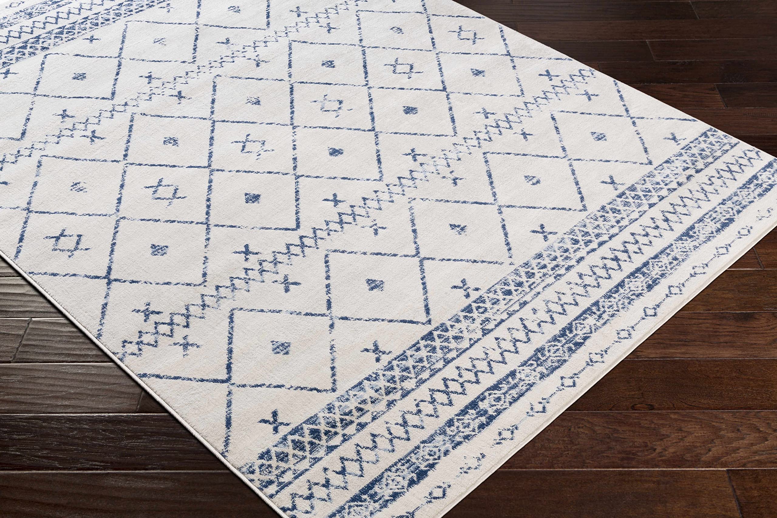 Hauteloom Everett Blue and Gray Area Rug 9' x 12'3