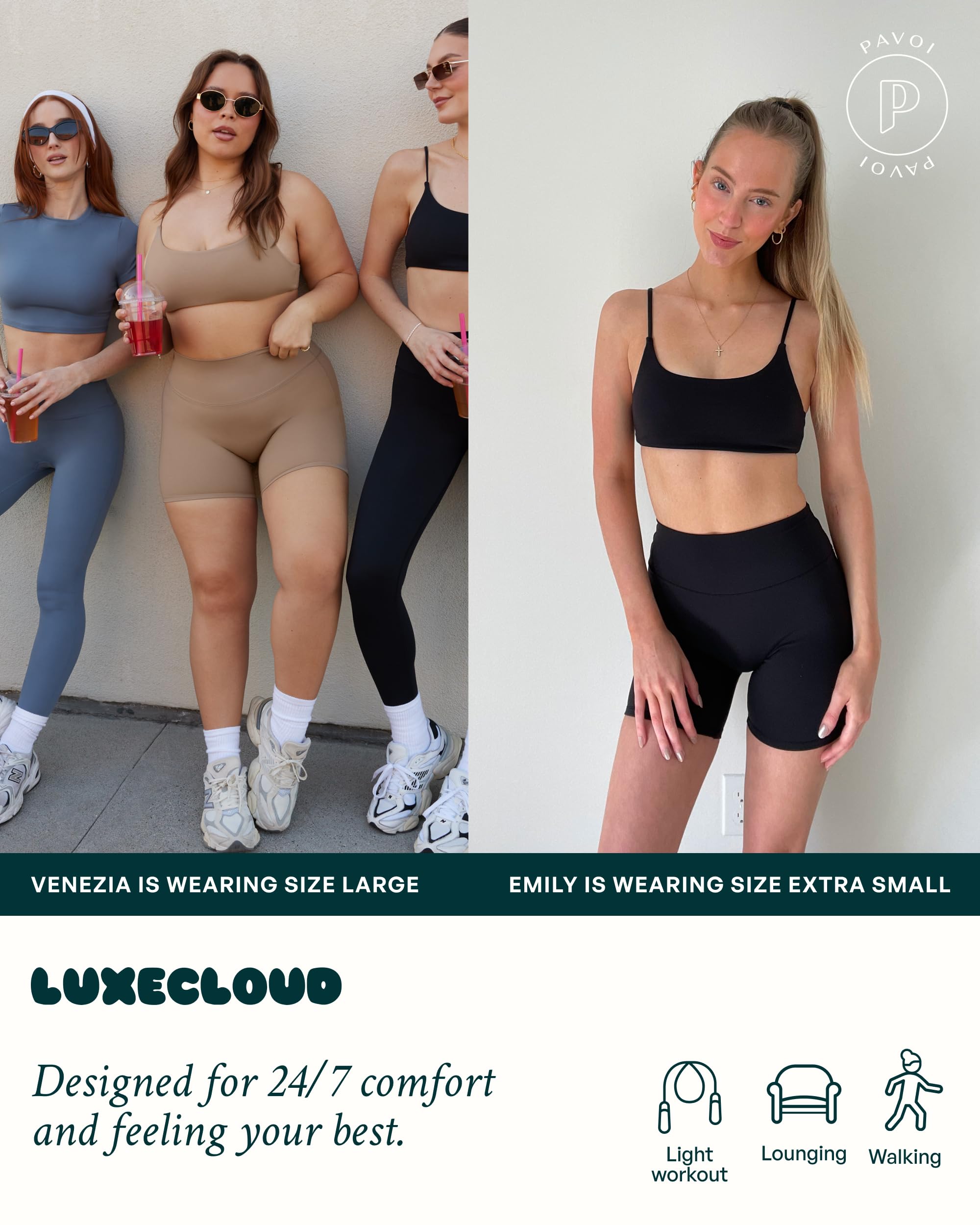 PAVOI ACTIVE High Waisted Buttery Soft Yoga Shorts for Women - 6-Inch Biker Shorts with LuxeCloud Sand Technology | Perfect for Pilates, Yoga & Sculpting Workouts | Comfortable & Stylish for Gym, Running & Lounge Wear