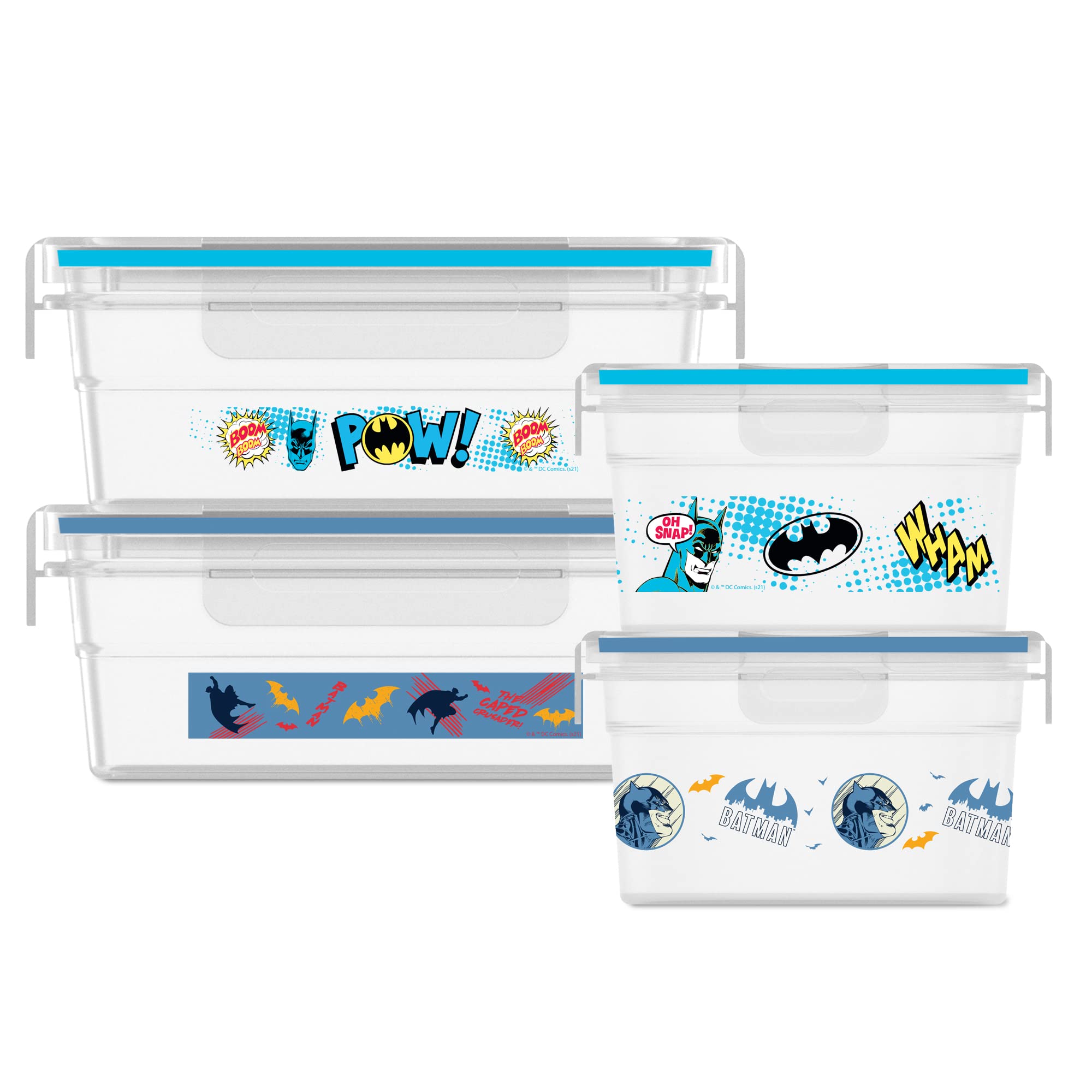 Snapware 8-Piece Plastic Food Storage Containers Set - 4.6 Cup & 3 Cup Meal Prep Containers with BPA-Free Lids, 4 Tab Locking System - Microwave, Dishwasher & Freezer Safe - Perfect for Meal Prepping, Leftovers & Food Storage Organization
