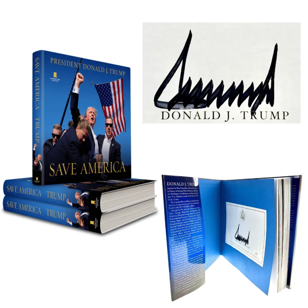 Authentic Donald Trump Signed 'Save America' Book with JSA COA - Collectible Memorabilia for Political Enthusiasts & History Buffs