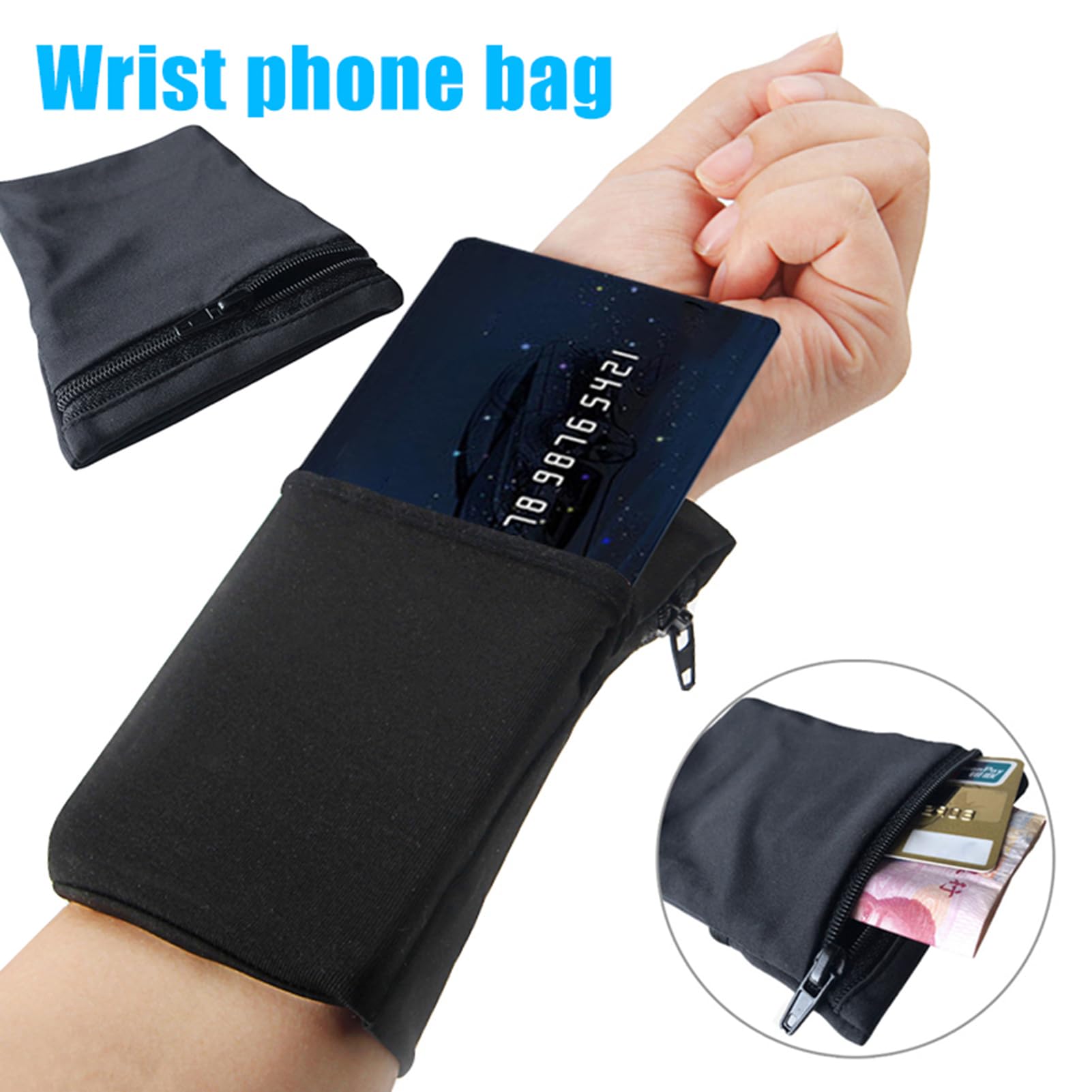 Lightweight Breathable Running Armband Phone Pouch for iPhone & Android - Sports Wrist Wallet for Men & Women - Perfect for Jogging, Cycling, Gym Workouts & Dog Walking