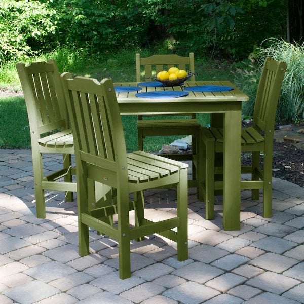 Lehigh 5-Piece Square Counter Height Outdoor Dining Set 42 x 42 - Perfect for Patio, Deck, Garden & Backyard Entertaining