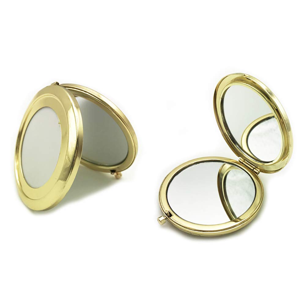 Steelwings Portable Mini Makeup Mirror - Round Metallic Pop-Up Dual-Side Compact Mirror for Travel, Home & Office | Perfect for Makeup, Skincare & Quick Touch-Ups