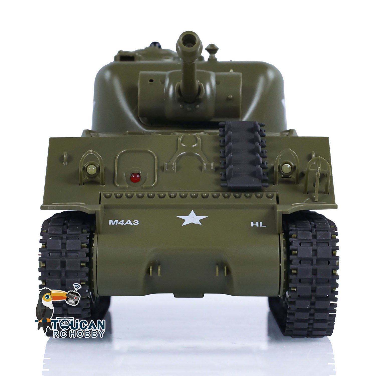 1/30 Heng Long Plastic RC Battle Tank Sherman M4A3 3841-01 2.4G Remote Control Military Vehicle - Painted & Assembled - WWII Tank Model for Collectors & Battle Simulation Games
