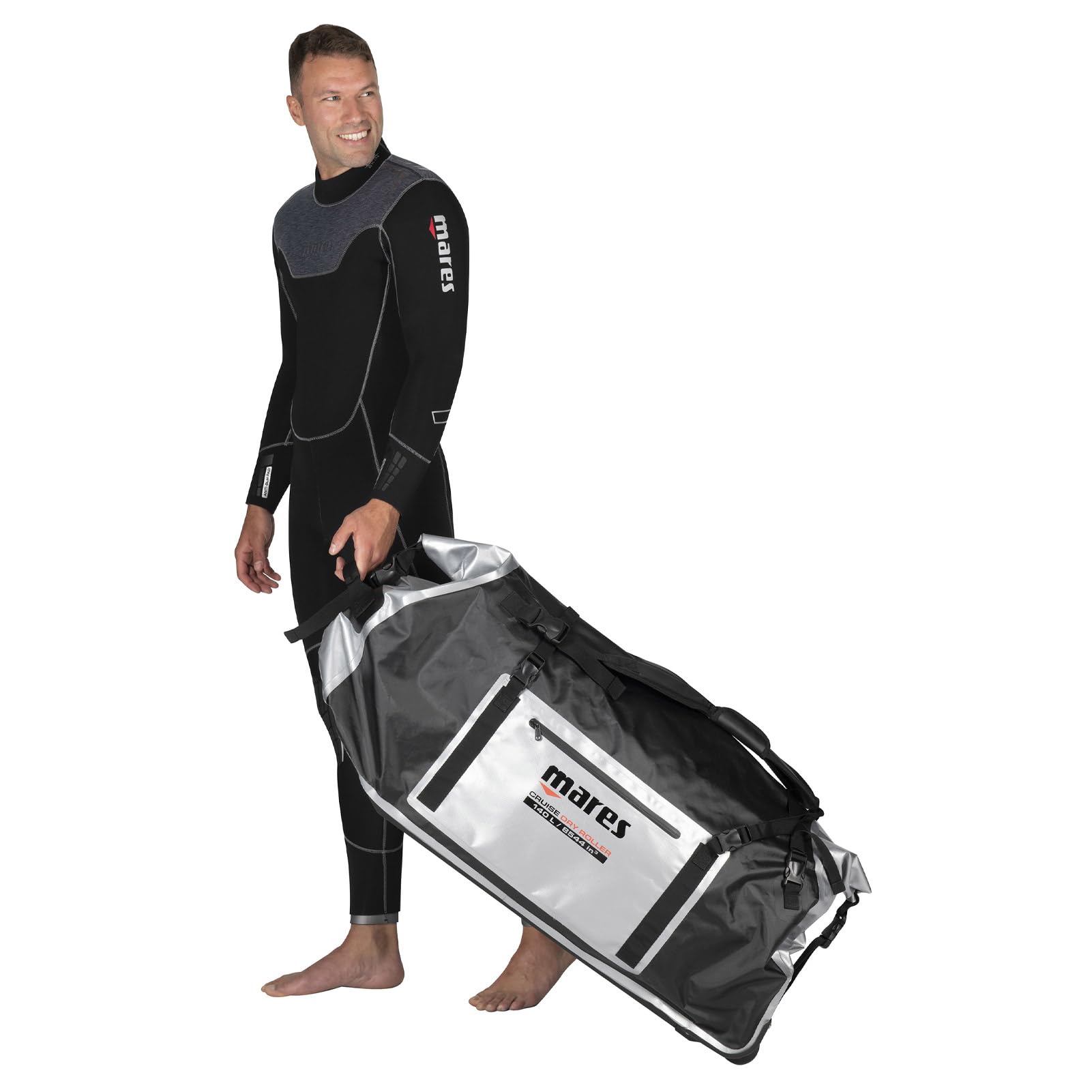 **Mares Cruise Dry Roller 140L Waterproof Diving Bag - Lightweight Duffle Gear Bag with Roll-Up Closure for Scuba Diving, Travel & Outdoor Adventures**
