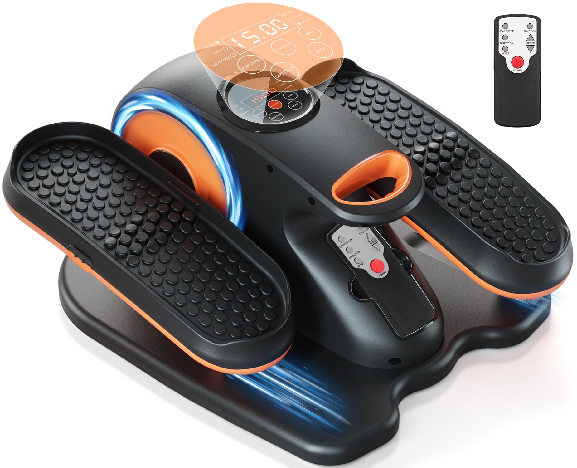 Under Desk Elliptical Machine - Quiet Leg Exerciser with Remote Control & 12 Speed Levels | Portable Mini Elliptical for Home Office, Seniors & Physical Therapy | Perfect for Work from Home, Rehabilitation & Low-Impact Workouts