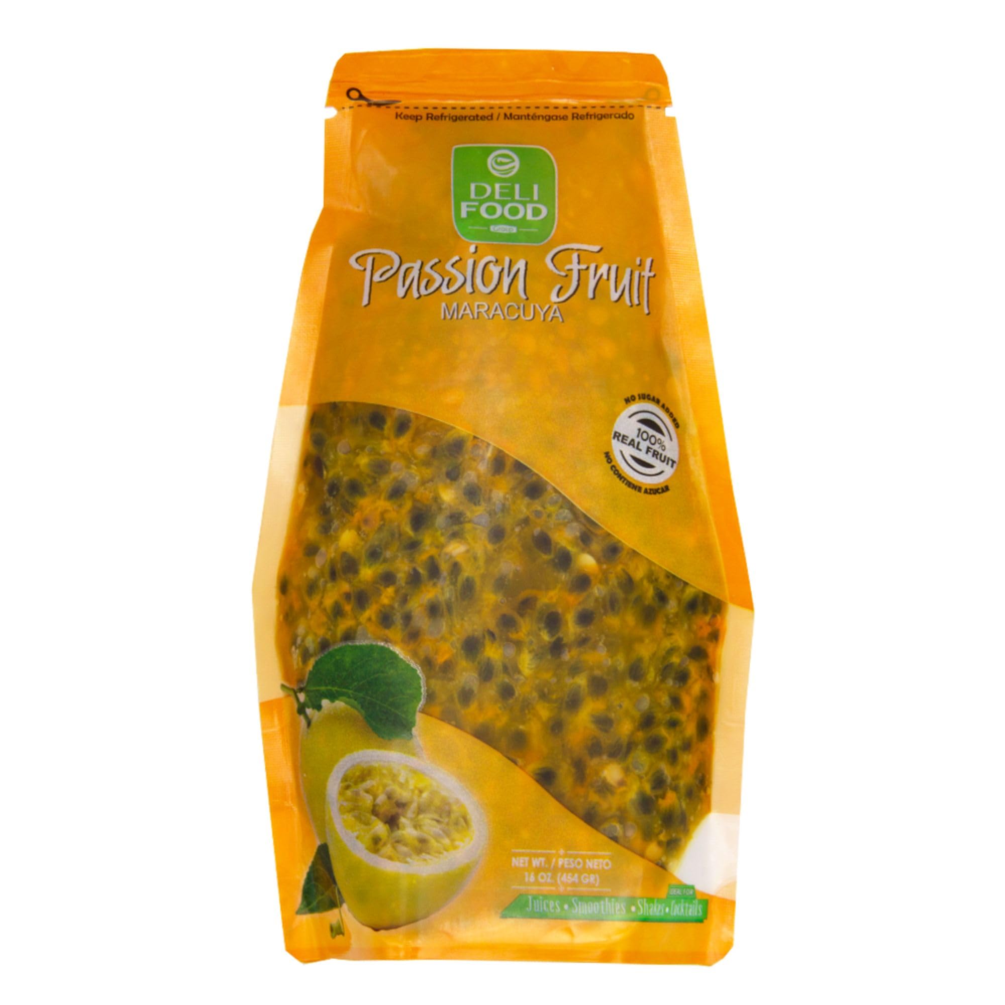 Organic Maracuya Passion Fruit Pulp with Seeds - No Added Sugar, 100% Natural for Juices, Cocktails, Smoothies | Perfect for Tropical Drinks, Desserts, Sauces & Healthy Snacks | Rich in Vitamins & Antioxidants | Great for Summer Refreshments, Party Mixers & Breakfast Bowls (Pack of 1)