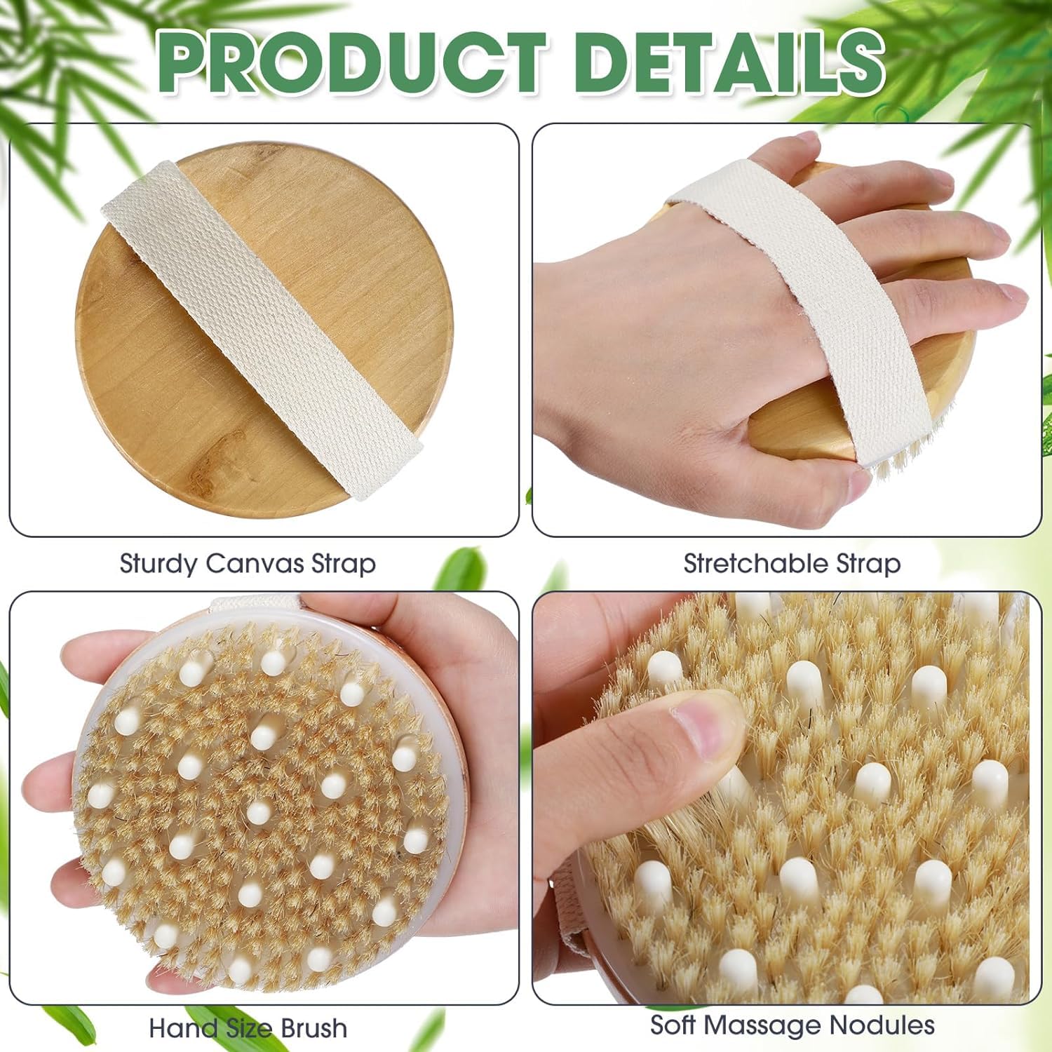 **Afrodite Dry Brushing Body Brush - Exfoliating Wooden Shower Brush for Cellulite & Lymphatic Drainage - Improves Circulation, Reduces Ingrown Hairs - Perfect for Spa, Self-Care & Detox Routines**