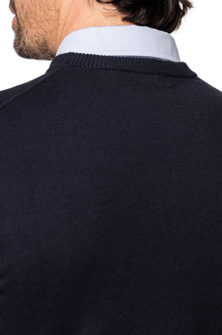 Men's Navy Striped Crewneck Sweater - Soft Cotton Knit Pullover for Casual Wear & Winter Layering | Perfect for Office, Date Night & Weekend Outfits
