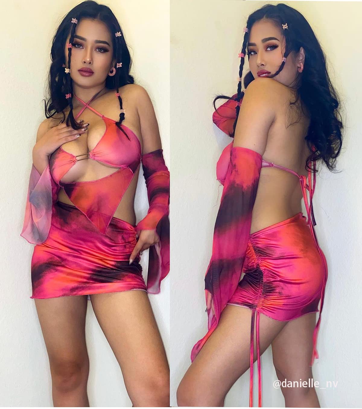 CAPE CLIQUE Women's Rave Outfit - Sexy Y2K 2 Piece Set with Long Sleeves for Summer Festivals, Birthday Parties & Club Wear | Perfect for EDM Concerts, Music Festivals & Nightclub Outings