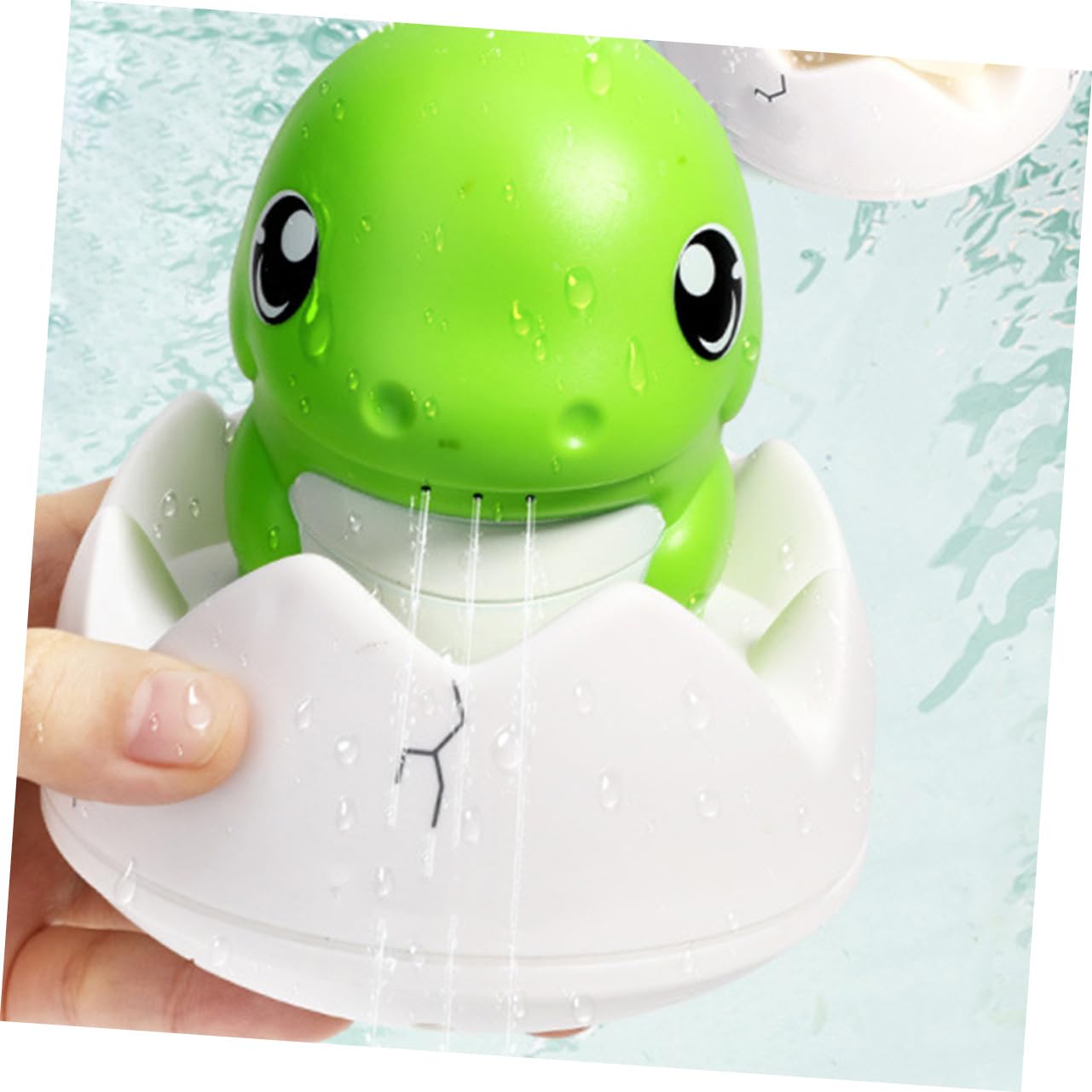 HEMOTON 2-Pack Dinosaur Bath Toys for Kids - Light Green Plastic Bathtub Spray Toys for Toddlers | Fun Bath Time Play for Boys & Girls, Water Squirters for Pool & Beach Play