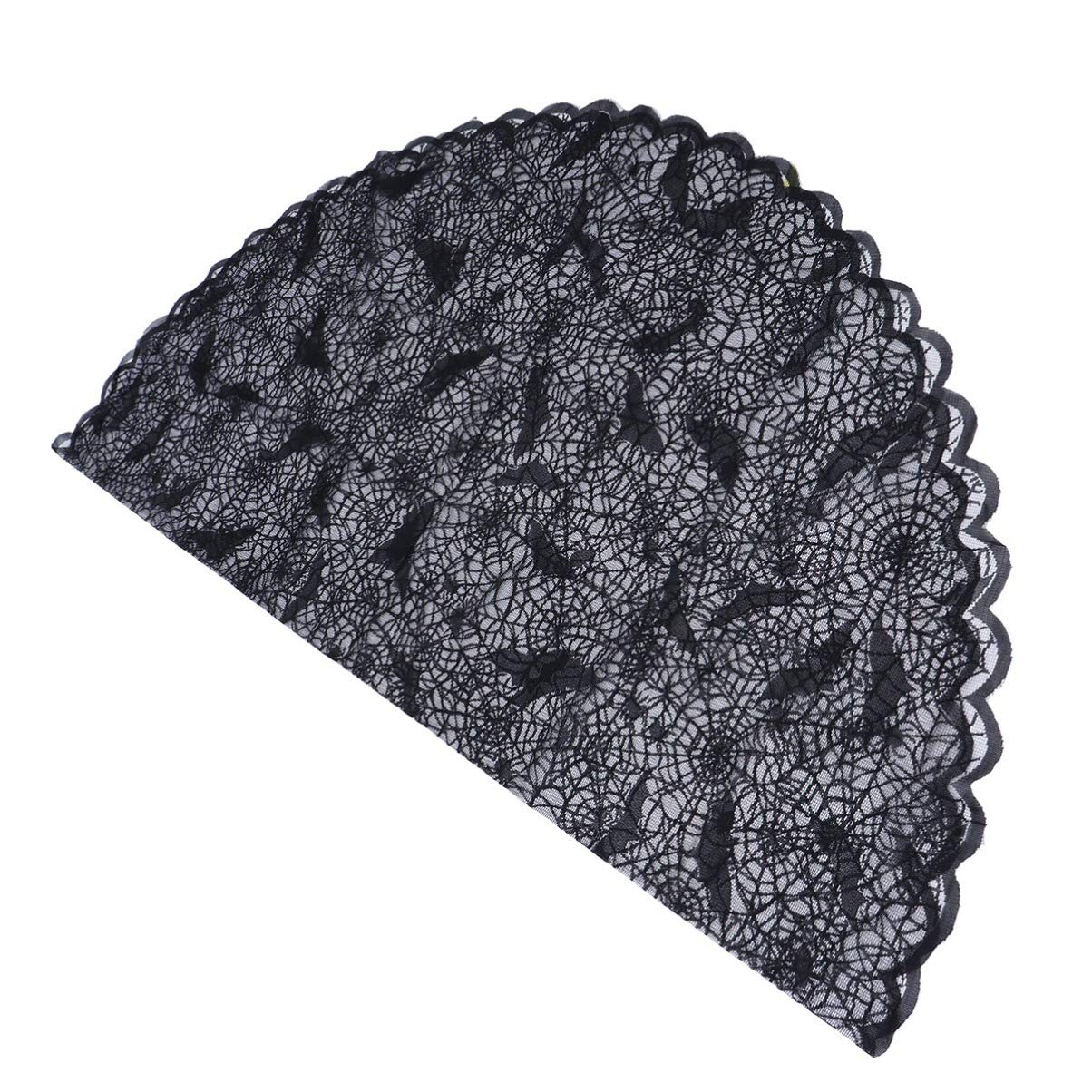 Halloween Bat Lace Tablecloth - Round Spiderweb Table Topper for Spooky Decor, Halloween Party & Dining Decorations - Perfect for Halloween Dinner, Themed Parties & Home Decor