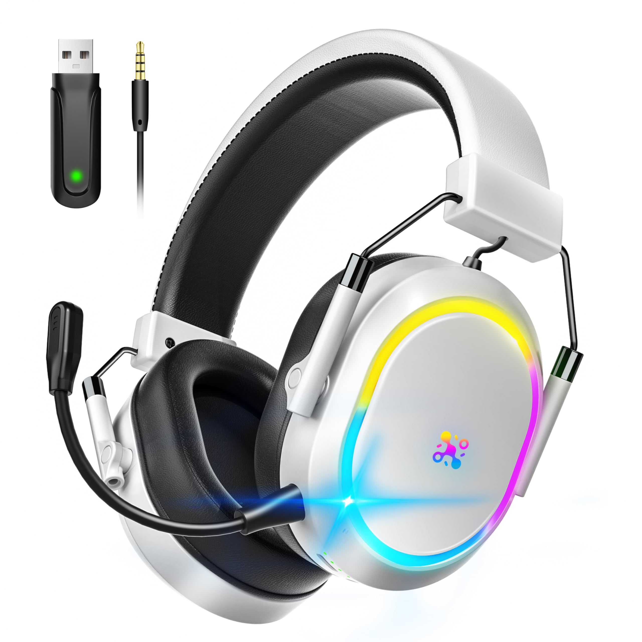 Wireless Gaming Headset for PS5, PS4, PC, Switch, Mac & Mobile - Bluetooth 2.4GHz Headphones with Noise Cancelling Mic, 23ms Ultra-Low Latency, 50+ Hour Battery Life & Immersive Surround Sound - Perfect for Competitive Gaming, Streaming & Late-Night Sessions