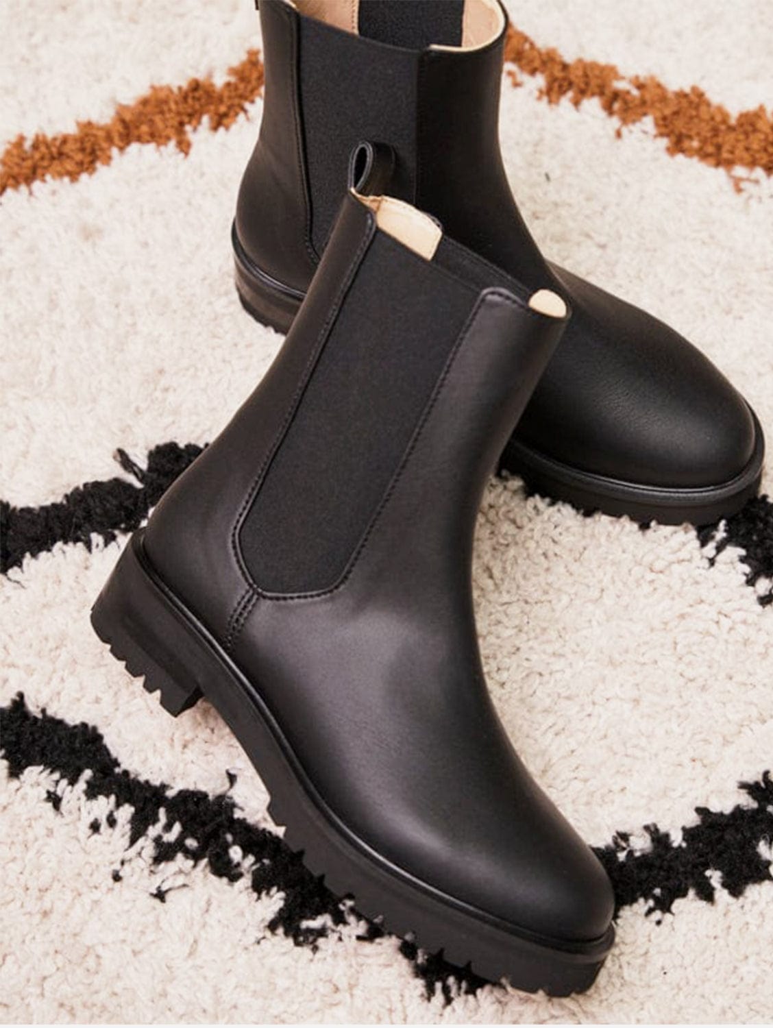 Chelsea Vegan Boots - Recycled Grain Leather Ankle Boots for Women | Black | Perfect for Casual Wear, Office & Outdoor Activities