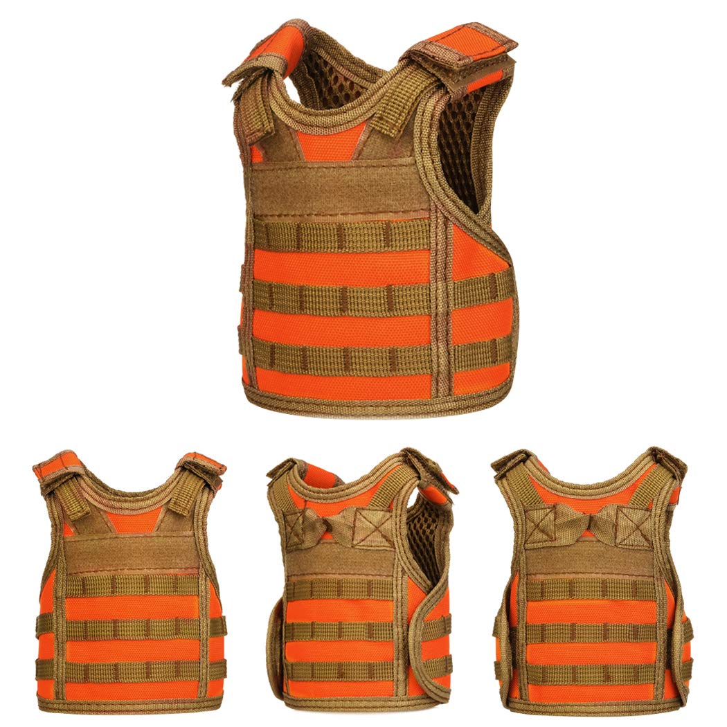 AOUTACC Mini Tactical Beer Vest - Adjustable MOLLE Drink Bottle Holder & Beverage Cooler Jacket for Outdoor Camping, Hiking, BBQ and Tailgating Parties