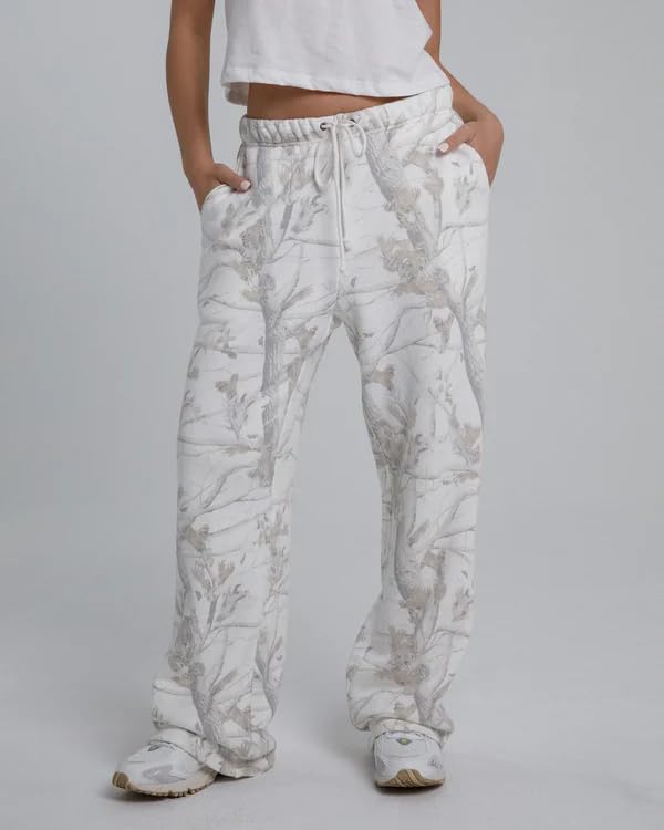 Women's Camo Casual Pants - Elastic Waist Wide Leg Sweatpants with Pockets | Lightweight Baggy Joggers for Lounge, Workout & Streetwear Fashion