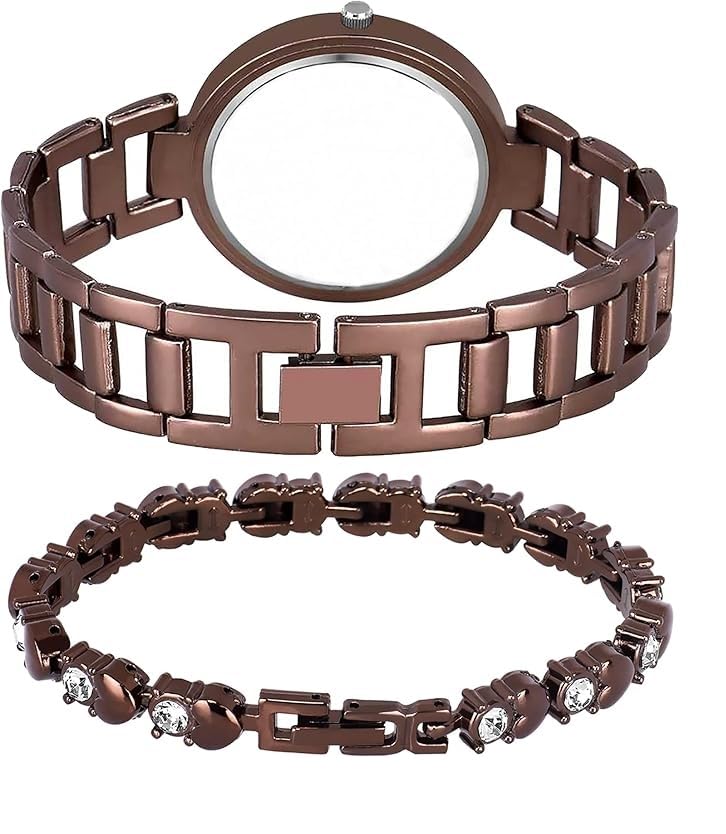 Trendy Girls Watches and Bracelet Set (SR-839 AT-839) - Fashion Jewelry Accessories for Teens, Birthday Gifts, Party Wear & Everyday Style