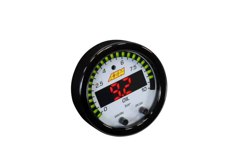 AEM X Series 0-150 PSI Oil Pressure Gauge Kit - High Performance Engine Monitoring for Racing, Off-Road & Classic Cars