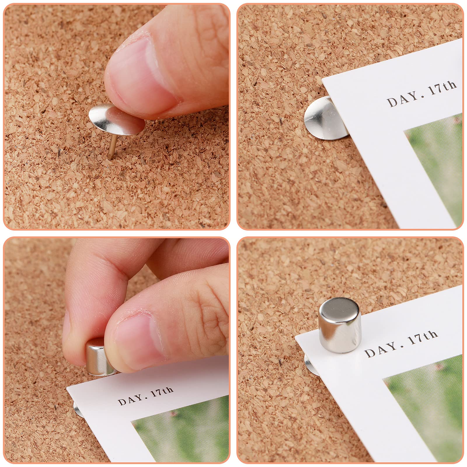 Chinco 25 Sets Magnetic Thumb Tacks - Strong Push Pins for Bulletin Boards, Whiteboards & Walls - Perfect for Hanging Photos, Posters, Notes & Office Decor