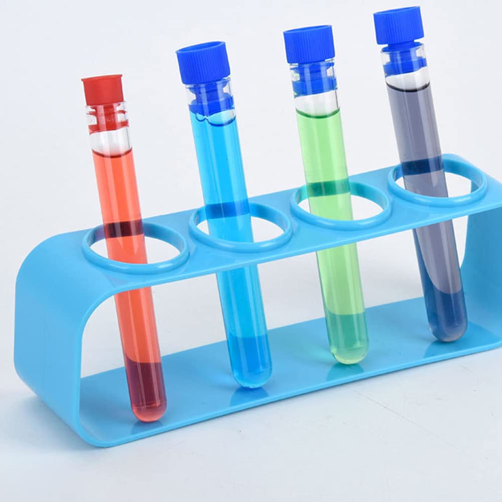 3pcs Plastic Test Tube Rack for Kids Science Experiments - Durable Test Tube Holder Stand with Storage Shelf for School Labs, Home Science Kits & STEM Education Projects