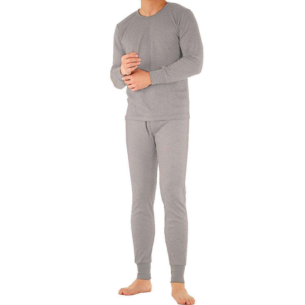 SLM ThermaTek Men's 100% Cotton Thermal Underwear Set - Warm Waffle Knit Long Johns for Winter, Cold Weather & Outdoor Activities | Hunting, Skiing, Camping Base Layer