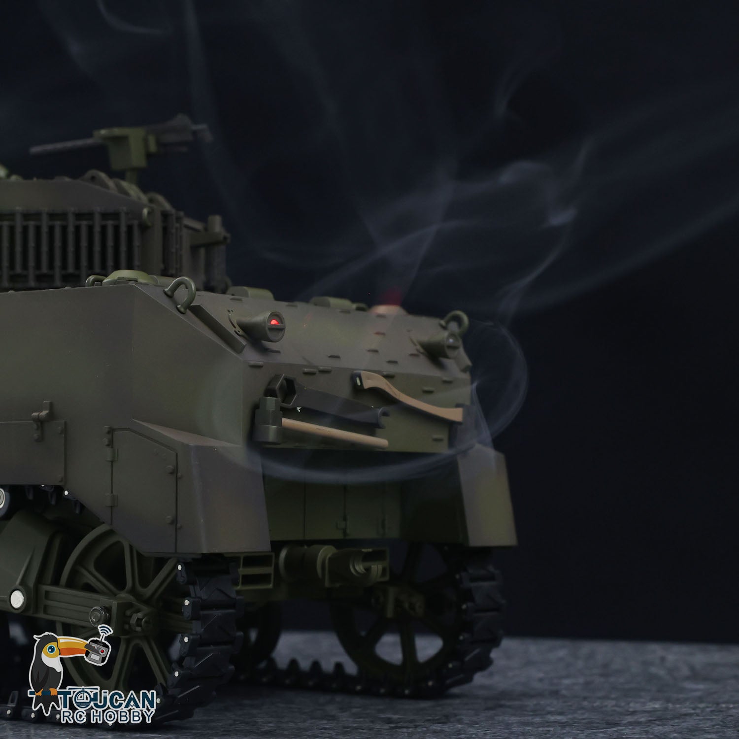 1/16 Scale US M5A1 Stuart VI RC Tank - Remote Control Ready-to-Run Light Tank with 360° Rotation, Smoke Effect, Barrel Recoil, LED Flash & Dual Battery System - Perfect for Military Enthusiasts & Battle Simulation Scenes