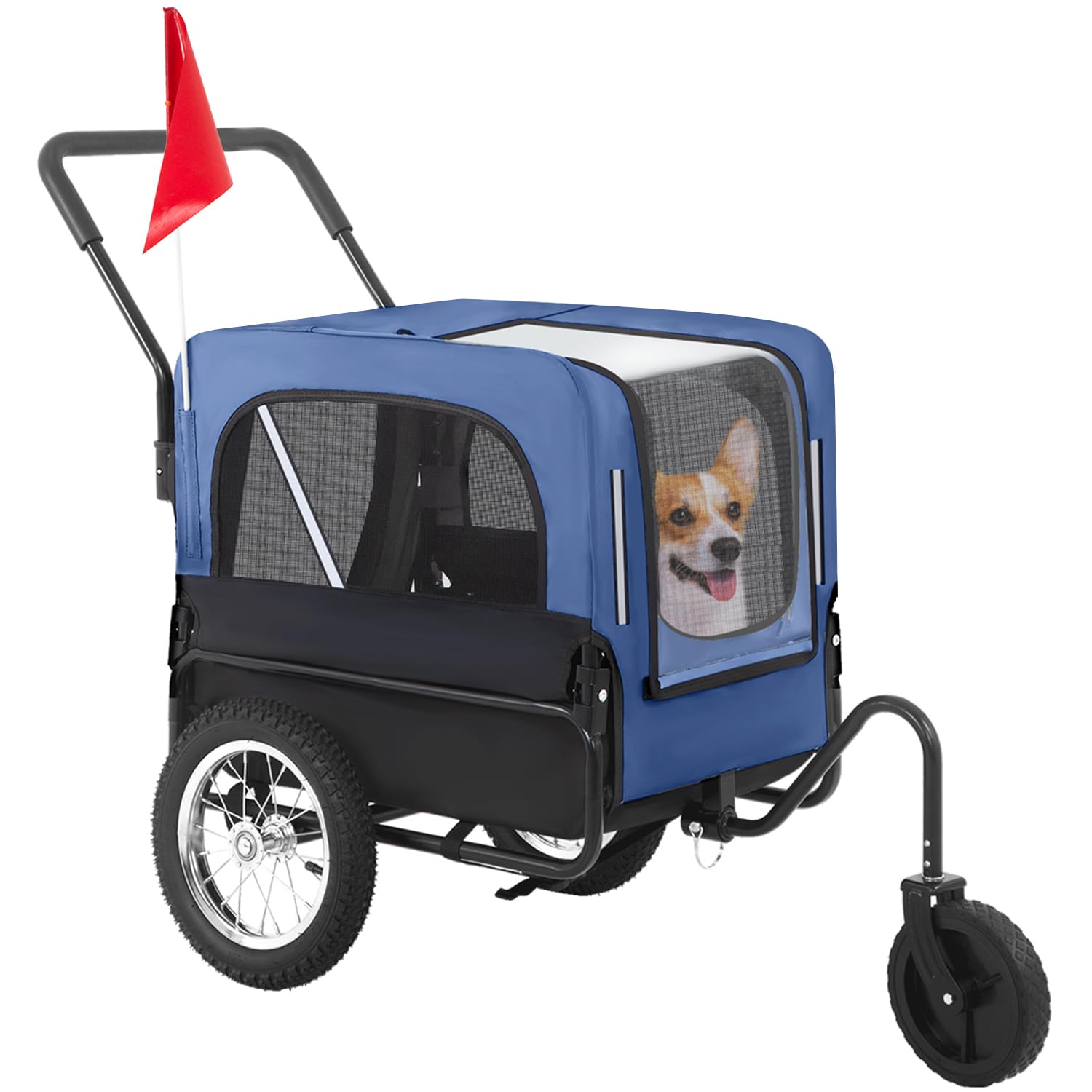 BestPet 2-in-1 Dog Bike Trailer & Pet Stroller - Universal Trailer Hitch, Waterproof Cover for Medium & Large Dogs - Perfect for Cycling, Jogging & Outdoor Adventures